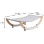 Cat Hammock, Pet Bed, Solid Wood Cat Bed, 2 in 1 Cradle and Hammock, Cat Hanging Bed with Durable Wooden Frame, Cats’ Furniture