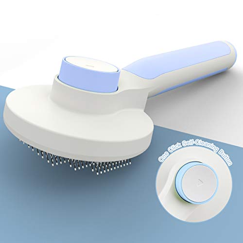 ibestbuy Self Cleaning Slicker Brush for Dogs and Cats,Shedding and Grooming Short & Long Haired Pets,Removing Loose Undercoat,Mats,Knots and Tangled Hair,Massage Pet Skin