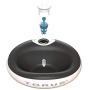 Torus Pet Water Bowl - 1-Liter - Fresh Filtered Water - Healthy & Hygienic Pet Bowl - For Small, Medium, Large Dogs, Cats & Other Pets - Charcoal