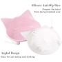 ljfjf Cat Bowls,3PCS Cat Bowl Set Non Slip Cat Bowls Durable Cat Food Bowl Plastic Cat Shaped Pet Water Bowl Pink/White/Gray for Cats and Puppys (Color : -)