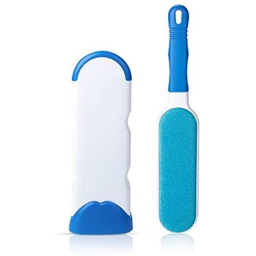 Lint Brush - Pet Hair Remover Brush - Dog & Cat Hair Remover with Self-Cleaning Base - Efficient Double Sided Animal Hair Removal Tool - Perfect for Clothing, Furniture, Couch, Carpet