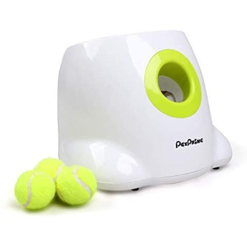 Automatic Ball Launcher Dog Interactive Toy Dog Fetch Toy Pet Ball Thrower Throwing Game 3 Tennis Balls Included Launch Distance 10ft 20ft 30ft - Mini/Maxi