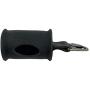 Taco Dog, Poop Bag Carrier Handmade from Thick, Full Grain Leather - Convenient Holder, Storage Pouch for Bags, Walking - Clips to Leash or Collar, Attach, Reload, Dispense - Charcoal Black