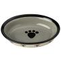 PetRageous 44247 Oval Metro Paws Stoneware Cat Bowl 6.25-Inch Wide and 1.5-Inch Tall Saucer with 1-Cup Capacity and Dishwasher and Microwave Safe for Small Dogs and Cats, Multi-Colored