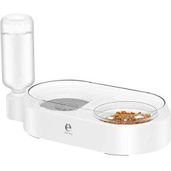 XSY&G Double Dog Cat Bowls Water and Food Bowl Set Automatic Water Dispenser Detachable Glass Feeder Bowl No-Spill Pet Food Feeder for Cat/Small Dog