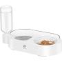XSY&G Double Dog Cat Bowls Water and Food Bowl Set Automatic Water Dispenser Detachable Glass Feeder Bowl No-Spill Pet Food Feeder for Cat/Small Dog