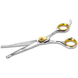 Sharf Dog Grooming Scissors, Gold Touch 7.5 Inch Straight Sharp Professional Pet Grooming Shear with Safety Round Tip, Ball Point for Safe and Easy Use for Cat or Dog Grooming