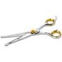 Sharf Dog Grooming Scissors, Gold Touch 7.5 Inch Straight Sharp Professional Pet Grooming Shear with Safety Round Tip, Ball Point for Safe and Easy Use for Cat or Dog Grooming