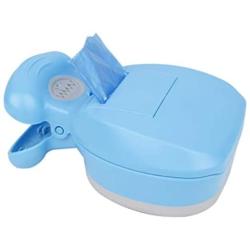 Dog Poop Scoop with Waste Bag Dispenser - Blue, 10 Refill Bags and Expandable Silicone Body - Compact Portable Design for Easy Storage by Fuzzy Fusion (A Grand Fusion Company) (Blue)