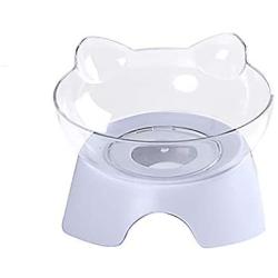 Love Dream Raised Cat Food Water Bowls with Stand, 15° Tilted Pet Bowl Stress-Free Suit for Cats Small Dogs, Non-Slip Elevated Pet Food Water Feeder Bowls