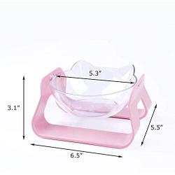 GAPZER 15° Adjustable Detachable Raised Cat Food Water Bowl & Dog Lick Mat Slow Feeders for Anxiety Relief Boredom Buster (Pink)