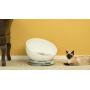 PawsMark Plastic Bowl Shaped Sleeping Bed House Cat Cave Lounge with Ball Toy