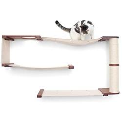 CatastrophiCreations Deluxe Maze Set for Cats Multiple-Level Wall Mounted Scratch, Hammock Lounge