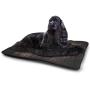DayDayFun Industrial Pet Mat for Crate Aged and Closed Door with a Lock Close Up View in Retro Style Entrance Photo Comfortable Soft Pet Cushion Green Brown