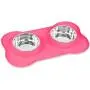 Internets Best Bone Dog Bowl Set - Double Stainless Steel Pet Food Water Bowls - No Spill Silicone Stand Internets Best Bone Dog Bowl Set - Double Stainless Steel Pet Food Water Bowls - No Spill Silicone Stand