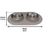 Messy Mutts Double Silicone Feeder with Stainless Bowls