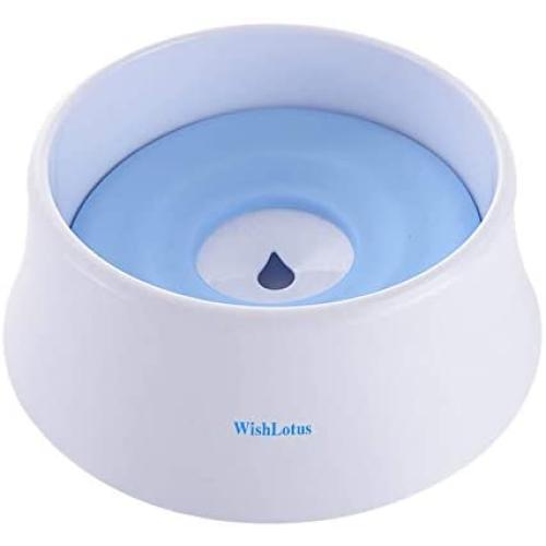 WishLotus Dog Water Bowl with Floating Disk Spill Proof Water Bowl,Anti-Overturn/Anti-Dust/Anti-Choking Anti-Overflow Bowl to Slow Down Drinking Speed for Dogs and Cats, 1200ML