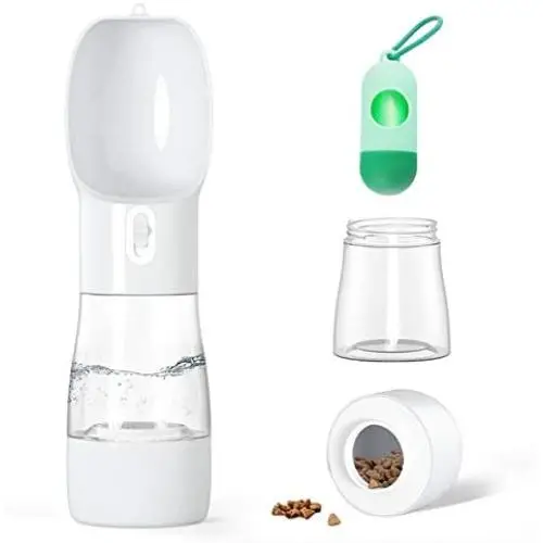 Sukeen Dog Water Bottle for Walking and Food Container 2 in 1, Portable Pet Travel Water Drinking Cup Outdoor Hiking, Travel for Puppy, Cats, and Other Small Animals Sukeen Dog Water Bottle for Walking and Food Container 2 in 1, Portable Pet Travel Water Drinking Cup Outdoor Hiking, Travel for Puppy, Cats, and Other Small Animals