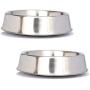 Iconic Pet 8 Cup Anti Ant Stainless Steel Non Skid Pet Bowl for Dog or Cat (2 Pack)