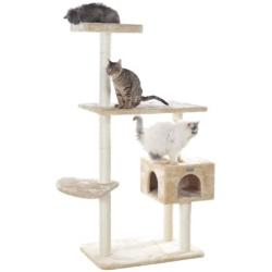 GleePet GP78560321 Cat Tree, 57-Inch, Beige