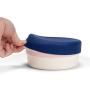Jonathan Adler: Now House Blue Miami Duo Bowl, Medium | Dishwasher Safe, Easy to Clean Dog Bowl with Anti-Skid Lid | Dual Functionality Bowl for Dogs for Storage or Travel