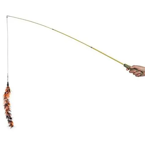Attractive Kitten Play Toy, Non-Toxic Interactive Toy, Pet Wand Toy, Teaser Toy, Soft Durable for Home Cat Retractable Attractive Kitten Play Toy, Non-Toxic Interactive Toy, Pet Wand Toy, Teaser Toy, Soft Durable for Home Cat Retractable