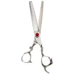 ShearsDirect Japanese 440C Stainless Steel 22 Tooth Chunker with Dragon Handle, 7.0''
