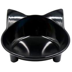 gutongyuan Pet Dog Cat Bowl Slow Feed Protect Spine Bowl Drinking Protection Stomach Bowl Healthy Non-Slip Shallow Cat Food Water Bowls for Relief of Whisker Fatigue