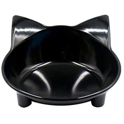 gutongyuan Pet Dog Cat Bowl Slow Feed Protect Spine Bowl Drinking Protection Stomach Bowl Healthy Non-Slip Shallow Cat Food Water Bowls for Relief of Whisker Fatigue