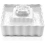 VinDox Ceramic Cat Fountain, 2.1L Pet Drinking Fountain for Cat and Dog, Cat Fountain Porcelain, Cat Water Dispenser with 3 Activated Carbon Filter and Sponge Foam Pre-Filter (White)