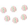 ocijf179 Cat Toy 6Pcs Pet Cat Kitten Rolling Scratching Pompom Ball Sound Maker Interactive Toy - Pink+Green