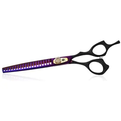 Purple Dragon Professional 7.0/8.0 inch Pet Grooming Hair Cutting Scissor and 6.75/8.0 inch Dog Chunker Shear - Japan 440C Stainless Steel for Pet Groomer or Family DIY Use Purple Dragon Professional 7.0/8.0 inch Pet Grooming Hair Cutting Scissor and 6.75/8.0 inch Dog Chunker Shear - Japan 440C Stainless Steel for Pet Groomer or Family DIY Use
