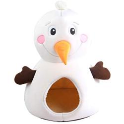 PAWISE Snowman Christmas Cat Cave Bed Kitten House, Soft Condo for Indoor Cats