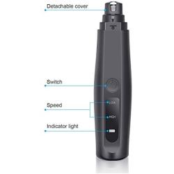 ilandFairy Dog Nail Grinder, Dog Nail Trimmer Pet Nail Grinder Painless Trimmer Two Speeds Rechargeable Portable Trimmer Grooming Tool for Dogs & Cats