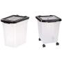 IRIS Nesting Airtight Pet Food Container, Medium with IRIS Nesting Airtight Pet Food Container, Large