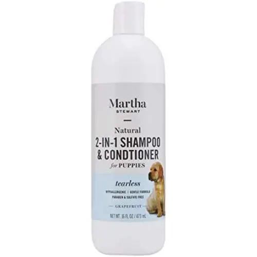 Martha Stewart for Pets 2-in-1 Puppy Shampoo with Grapefruit | Natural Tearless Dog Shampoo and Conditioner, Safe for All Dogs and Puppies, 16 Ounce Bottle Dog Wash (FF9609)