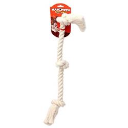 Mammoth Flossy Chews 100-Percent Cotton White 3-Knot Rope Tug