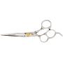 Tamsco Diamond Offset Handle Shear 6.5-Inch with Finger Rest Semi-Convex Edge Japanese Stainless Steel Left Handed Triple Ring for Greater Comfort Adjustable Tension Screw