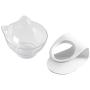 Cat Bowls Elevated Pet Food Water Bowl Raised Elevated Neck Guard Stand Feeder Slow Feeder Healthy Pet Food or Water Station Tilt Design Neck Guard Stand Raised The Bottom for Cats and Small Dogs
