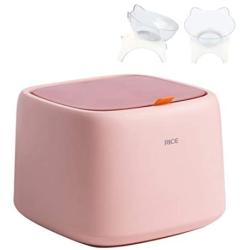 SPRICHIC Pet Food Storage Container - Store up to 22lbs Dry Food, Flip Top Plastic Food Storage Bin for Dog, Cat, Bird, with 2 Pet Food Bowls & Measuring Cup, BPA Free