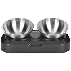 Love Dream Cat Bowls Elevated, Raised Cat Bowls with Stainless Steel Bowls, 15° Tilted Cat Food Bowls Stress-Free Suit for Cats Small Dogs