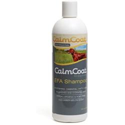 Calm Coat EFA Shampoo for Dogs Cats & Horses - Essential Fatty Acids Nourish & Moisturize - Hypoallergenic Soap Free & pH Balanced - Safe with Flea & Tick Topicals - 16 oz