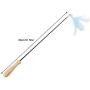BeesClover Carbon Fibre Blue Telescopic Pet Cat Funny Teaser Stick with Feather Bell Interactive Exercise Toy pet Gift