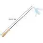 BeesClover Carbon Fibre Blue Telescopic Pet Cat Funny Teaser Stick with Feather Bell Interactive Exercise Toy pet Gift BeesClover Carbon Fibre Blue Telescopic Pet Cat Funny Teaser Stick with Feather Bell Interactive Exercise Toy pet Gift