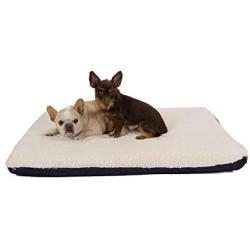 Shredded Certified Organic Latex Orthopedic Pet Bed 40'' X 34'' X 3'' (Large, Blue Denim Color with Fleece Top)