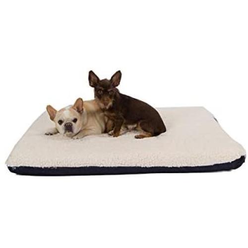 Shredded Certified Organic Latex Orthopedic Pet Bed 40'' X 34'' X 3'' (Large, Blue Denim Color with Fleece Top)
