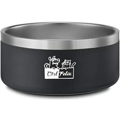 CtilFelix Dog Bowl Stainless Steel Dog Water Bowl Non-Slip Dog Food Bowls Large Portable Pet Feeder Bowls for Medium Large Dogs Cats Holds 64 Ounce Black