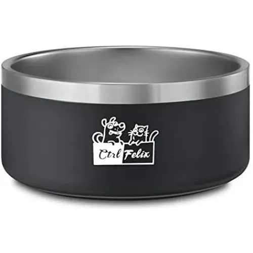 CtilFelix Dog Bowl Stainless Steel Dog Water Bowl Non-Slip Dog Food Bowls Large Portable Pet Feeder Bowls for Medium Large Dogs Cats Holds 64 Ounce Black CtilFelix Dog Bowl Stainless Steel Dog Water Bowl Non-Slip Dog Food Bowls Large Portable Pet Feeder Bowls for Medium Large Dogs Cats Holds 64 Ounce Black