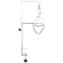Foldable Pet Grooming Arm with Clamp, Dog Grooming Loop and No Sit Haunch Holder - Innovative Portable Grooming Arms (Silver, 1 Haunch)