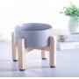 LIONWEI LIONWELI Ceramic Elevated Raised Cat Bowl with Wood Stand No Spill Pet Food Water Feeder Cats Small Dogs